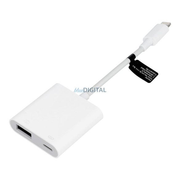 Adapter Lightning - USB 3 + töltés Lightning 8-tűs kamera csatlakozó készlet (kamera, pendrive) fehér
