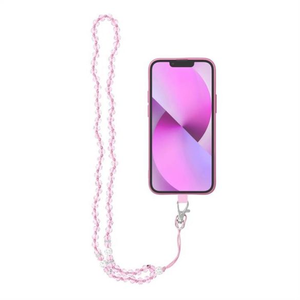 Crystal Diamond Pendant a telefon / hosszúság 37 cm / nyak - lite rózsaszín