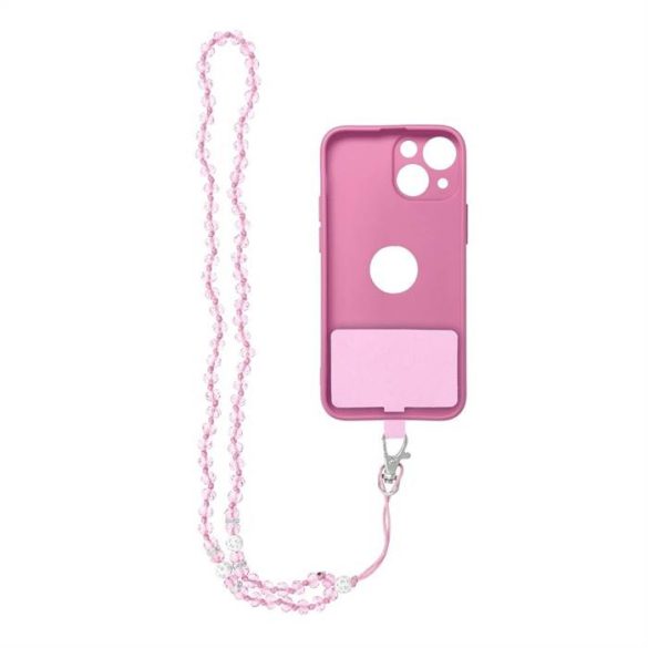 Crystal Diamond Pendant a telefon / hosszúság 37 cm / nyak - lite rózsaszín