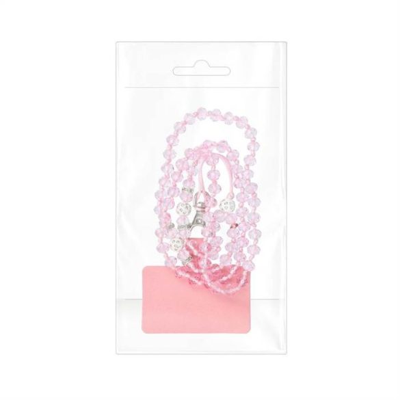 Crystal Diamond Pendant a telefon / hosszúság 37 cm / nyak - lite rózsaszín