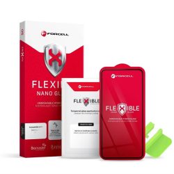   Forcell flexibilis üveg 5D iPhone 13/13 Pro/14 fekete szegéllyel