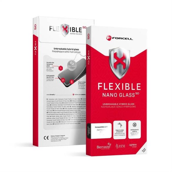 Forcell flexibilis üveg 5D iPhone 13/13 Pro/14 fekete szegéllyel