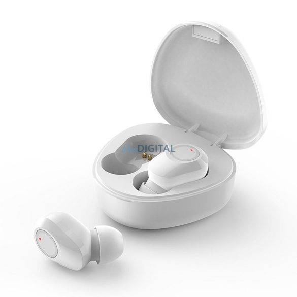 Vezeték nélküli sztereó headset TWS M9 + dokkolóállomás fehér