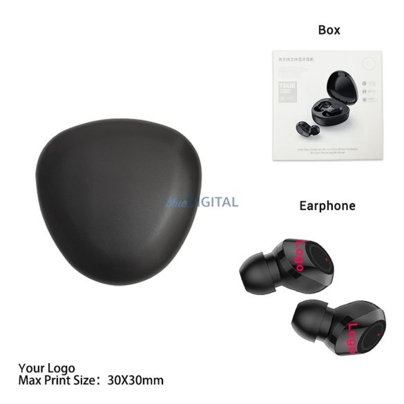 Vezeték nélküli sztereó headset TWS M9 + dokkolóállomás fekete