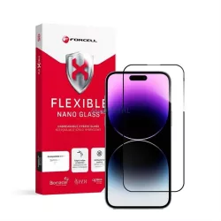   Edzett üvegfólia (Tempered Glass) Forcell Flexibilis 5D Full Glue Iphone 14 Pro Max 6,7" fekete