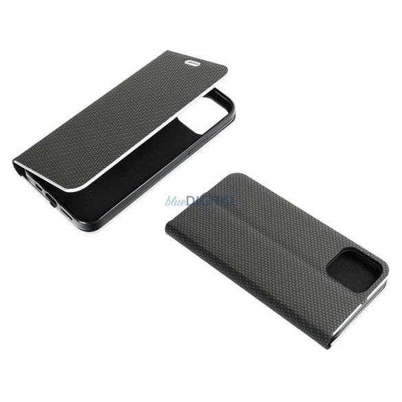 Forcell LUNA flipes Carbon Iphone 14 Pro ( 6.1 ) telefonhoz fekete