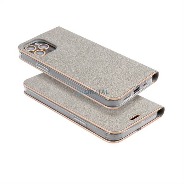 Forcell LUNA flipes ARANY Iphone 14 Pro ( 6.1 ) ezüst színű telefonhoz