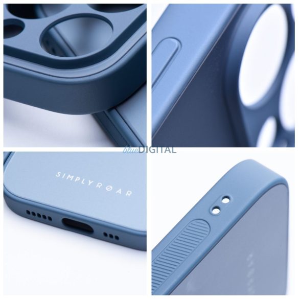 Roar matt üveg tok - iPhone 14 kék