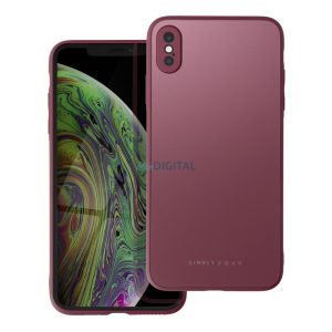 Roar matt üveg tok - iPhone XS Max bordó színű