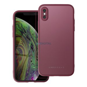 Roar matt üveg tok - iPhone XS bordó színű