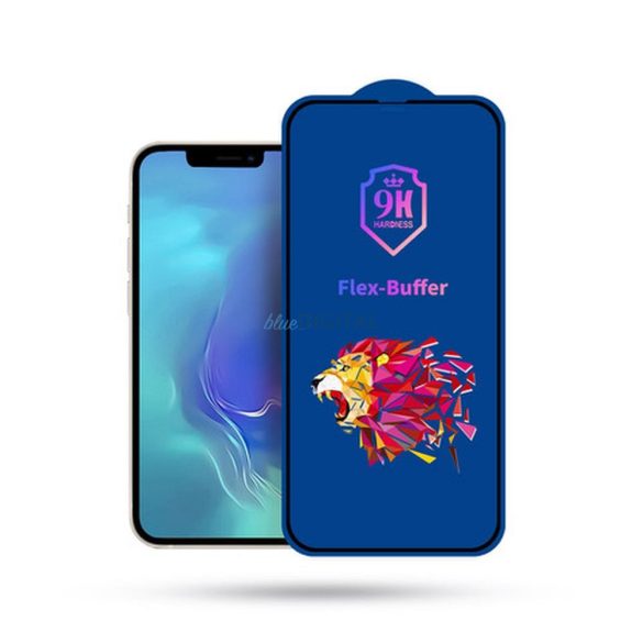 Bestsuit Flex-Buffer Hybrid Glass 5D antibakteriális Biomaster bevonat Apple iPhone 14 Pro Max fekete