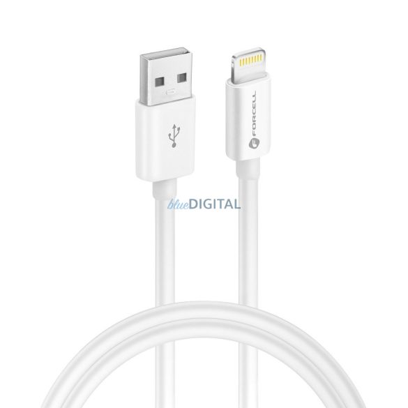 FORCELL kábel USB A és Lightning 8-pin MFI 2,4A/5V 12W C703 1m fehér