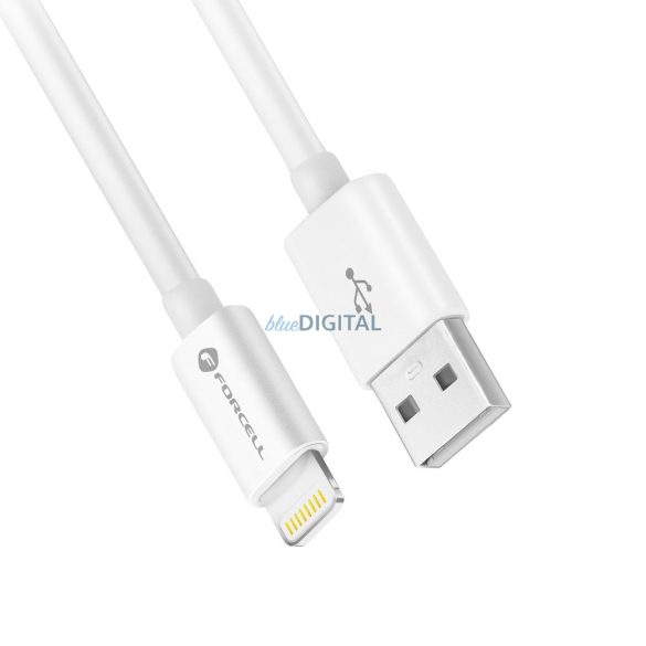 FORCELL kábel USB A és Lightning 8-pin MFI 2,4A/5V 12W C703 1m fehér