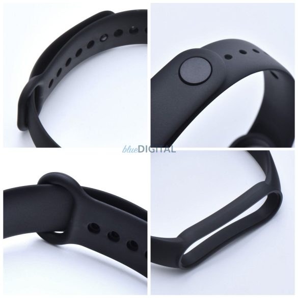 Szilikon csereszíj Xiaomi Mi Band 5 / 6 / 7 fekete