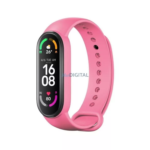Szilikon csereszíj Xiaomi Mi Band 5 / 6 / 7 rózsaszín