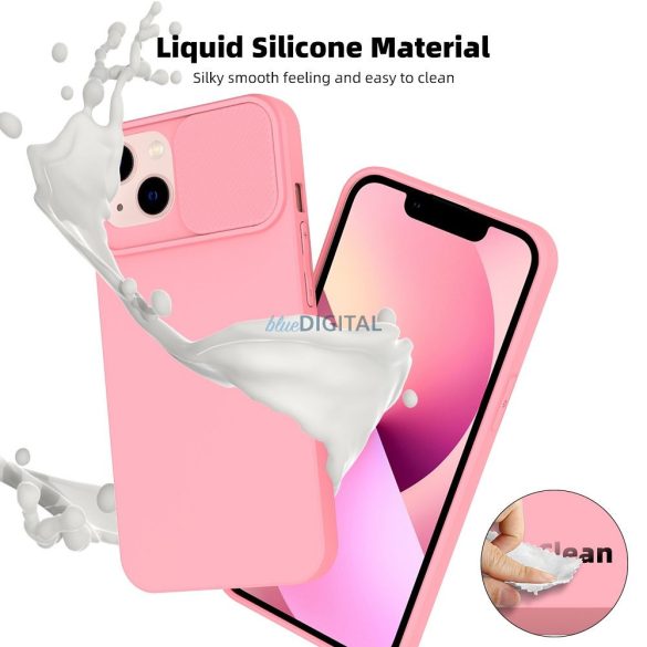 SLIDE tok iPhone 14 Plus világos rózsaszín
