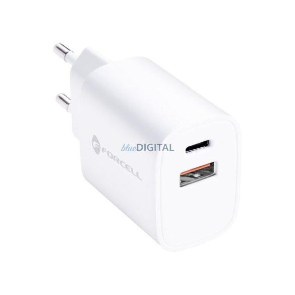 Forcell utazási töltő USB C és USB A aljzatokkal - 3A 30W PD és Quick Charge 4.0 funkcióval