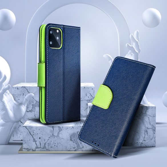 Fancy Book case XIAOMI 13 PRO-hoz tengerészkék / lime színben könyvtok