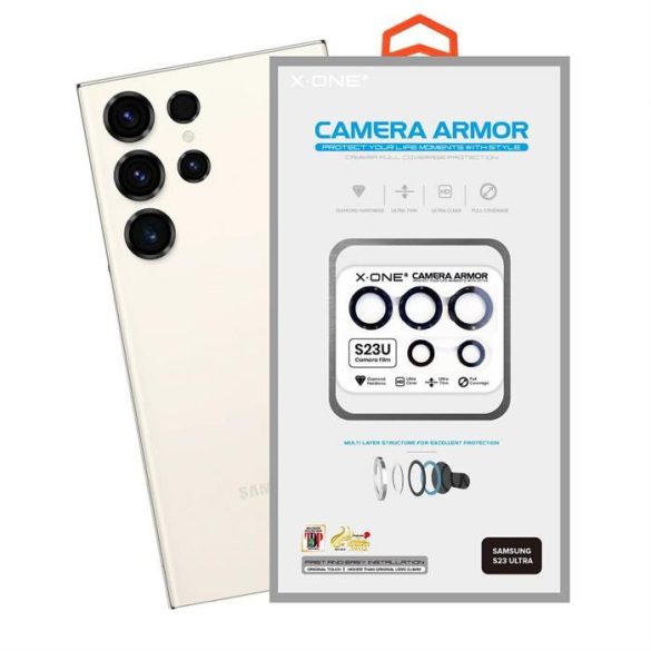 X-ONE Sapphire Camera Armor Pro - Samsung Galaxy S22 Ultra készülékhez lencsevédelem
