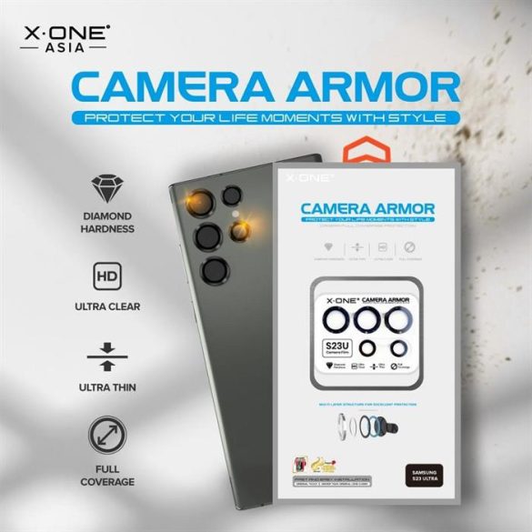 X-ONE Sapphire Camera Armor Pro - Samsung Galaxy S22 Ultra készülékhez lencsevédelem