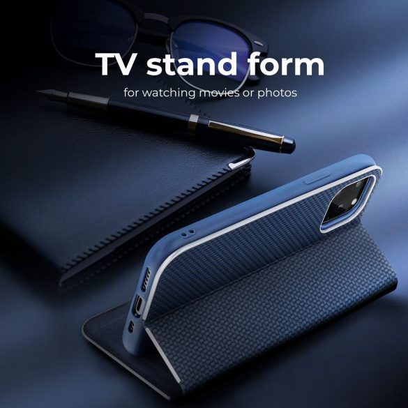 LUNA Book Carbon Xiaomi Redmi NOTE 12 PRO 5G kék flipes tok