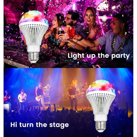 Disco LED izzó Mini Party fény RGB forgó E27 LBCRL LBCRL