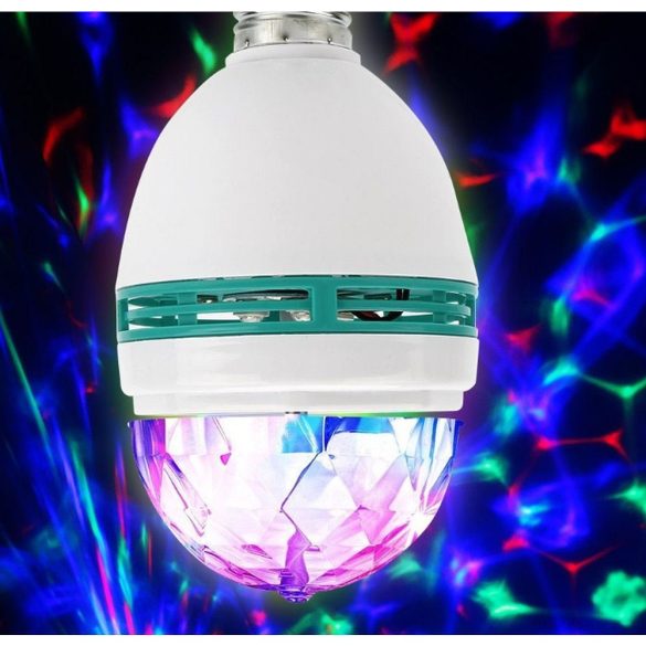 Disco LED izzó Mini party fény RGB forgó E27 LBMPL