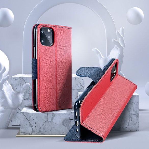 Fancy Book case XIAOMI Redmi NOTE 12 4G piros / sötétkék könyvtok