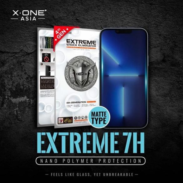 X-ONE Extreme Shock Eliminator 4. generáció (matt sorozat) - iPhone 13/13 Pro/14 készülékhez ütésálló képenyővédő fólia