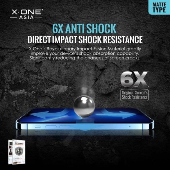 X-ONE Extreme Shock Eliminator 4. generáció (matt sorozat) - iPhone 13/13 Pro/14 készülékhez ütésálló képenyővédő fólia