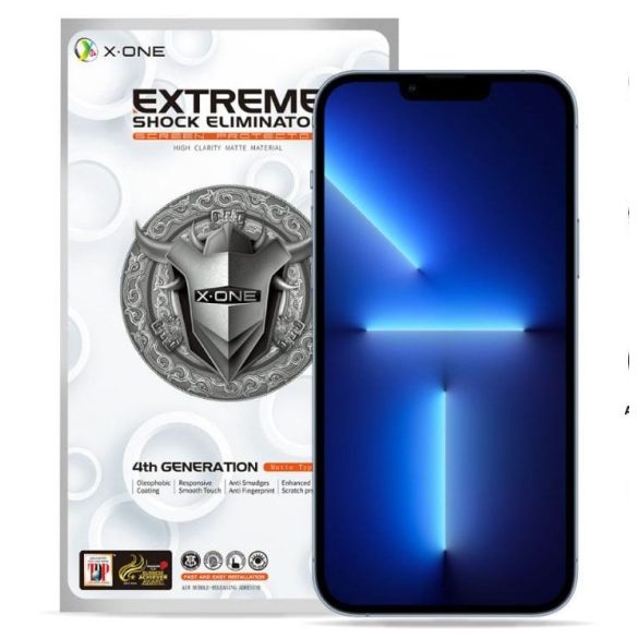 X-ONE Extreme Shock Eliminator 4. generációs (matt sorozat) - iPhone 13 Pro Max/14 Plus fólia