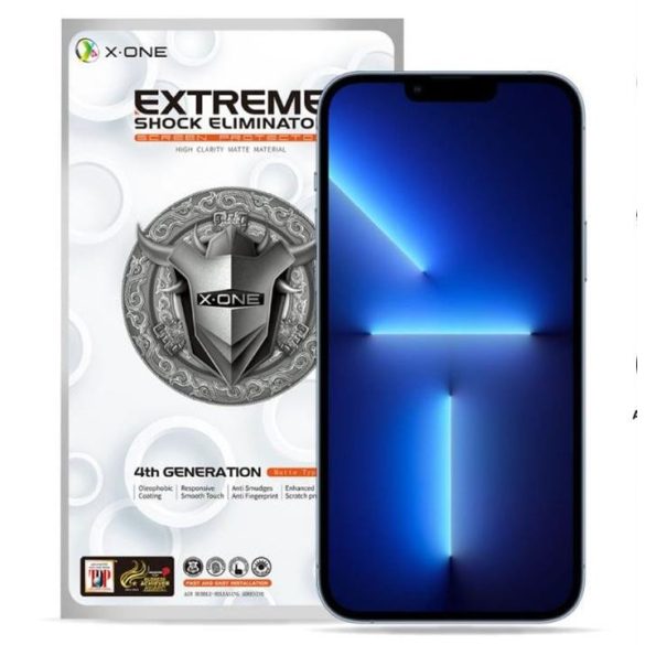 X-ONE Extreme Shock Eliminator edzett üveg (matt Series) - iPhone 14 Pro Max/15 Plus