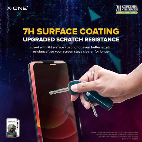 X-ONE Extreme Shock Eliminator 4th gen. betekintésvédelem - iPhone 14 Pro készülékhez ütésálló képenyővédő fólia