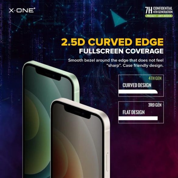 X-ONE Extreme Shock Eliminator 4th gen. betekintésvédelem - iPhone 14 Pro Max készülékhez ütésálló képenyővédő fólia