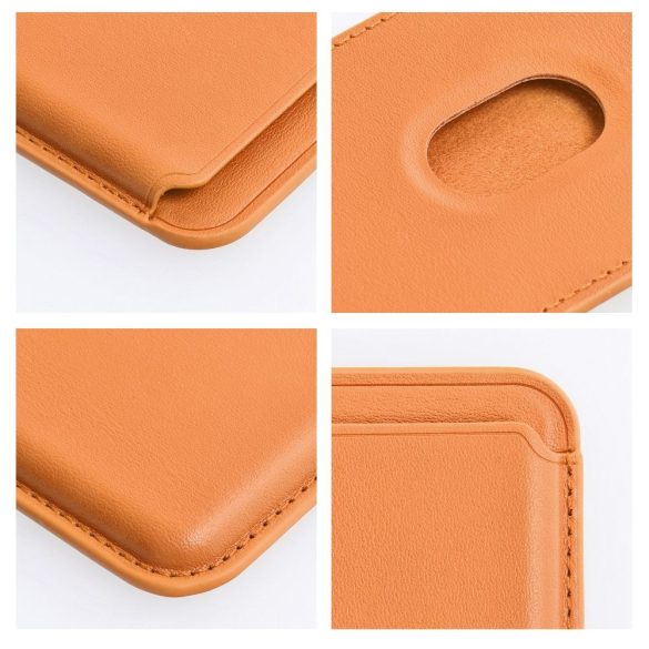 Leather Mag Cover pénztárcával narancssárga tok