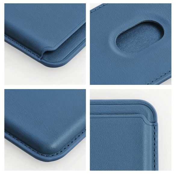Leather Mag Cover pénztárcával kék tok