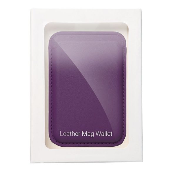 Leather Mag Cover pénztárcával sötétlila tok