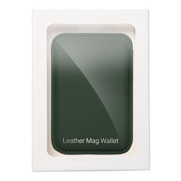 Leather Mag Cover pénztárcával sötétzöld tok