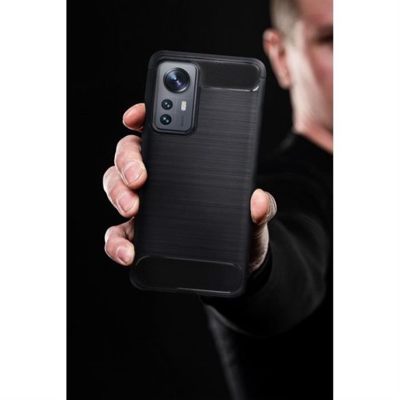 CARBON Case XIAOMI Redmi NOTE 12 PRO 4G fekete tok