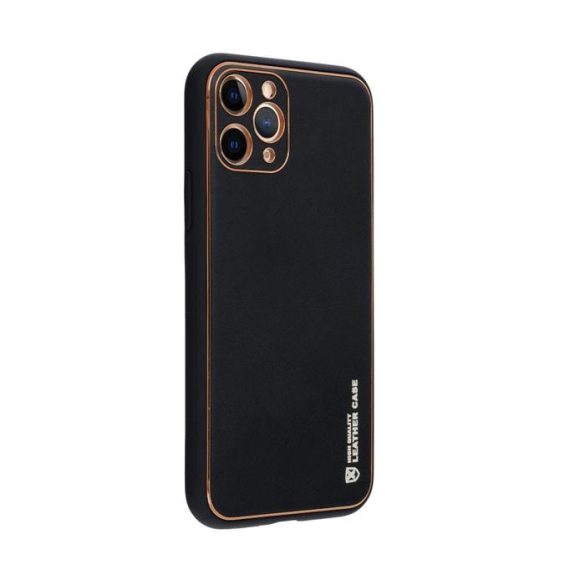 LEATHER Case IPHONE 15 PRO fekete tok