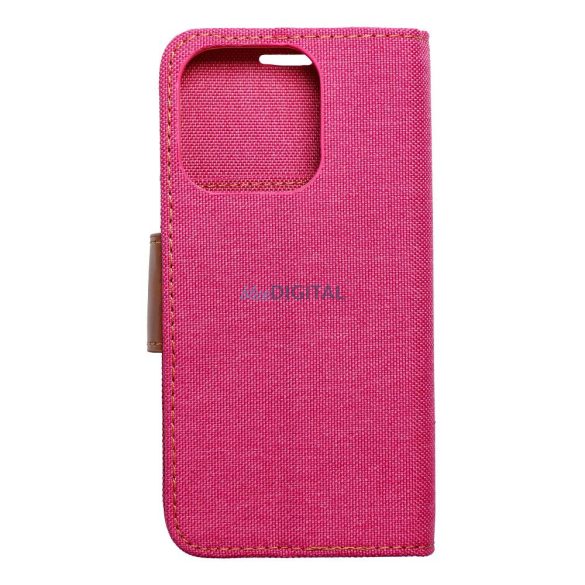 CANVAS könyvtok iPhone 15 Pro rózsaszínű