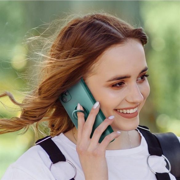 SILICONE RING Case IPHONE 15-hez zöld tok