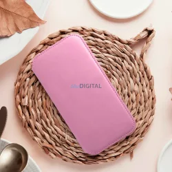   Dual Pocket Book case IPHONE 15 PLUS világos rózsaszínű tok