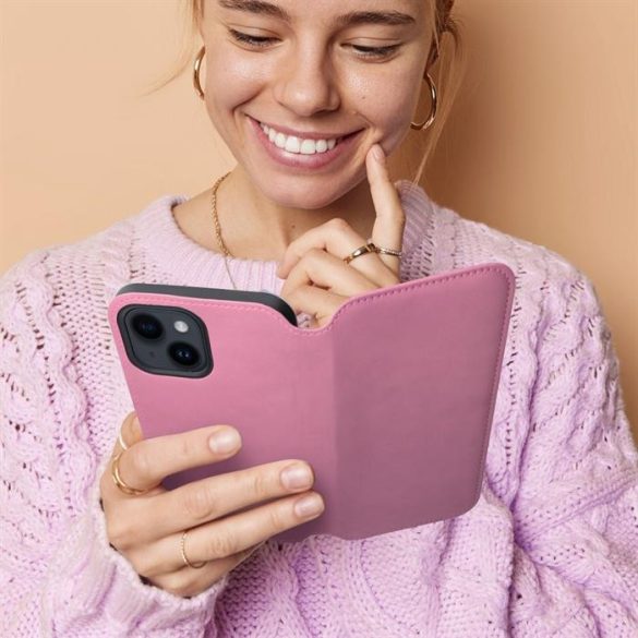 Dual Pocket Book case IPHONE 15 PLUS világos rózsaszínű tok