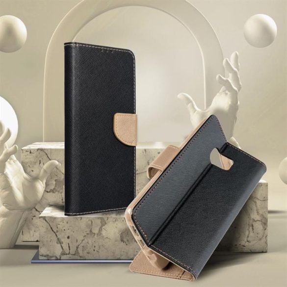 Fancy Book case IPHONE 15 fekete / arany tok