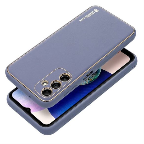 LEATHER hátlap tok Samsung Galaxy A14 5G / A14 4G kék