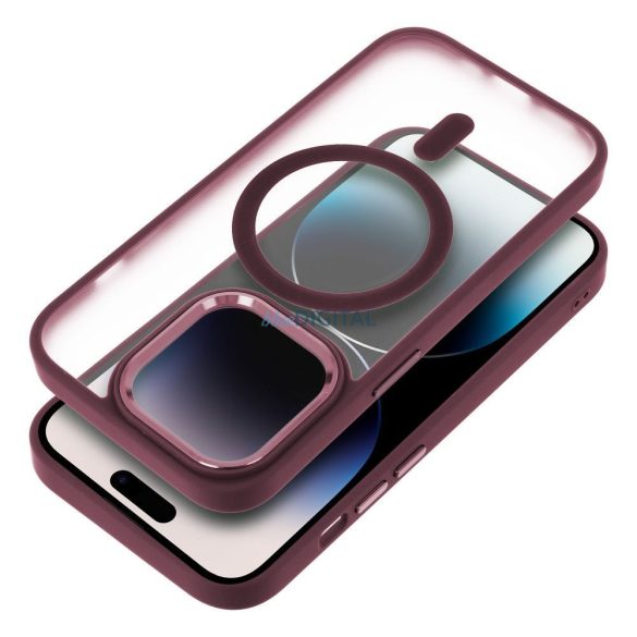 Matt Mag Cover tok Magsafe kompatibilis iPhone 15 PRO szilva piros