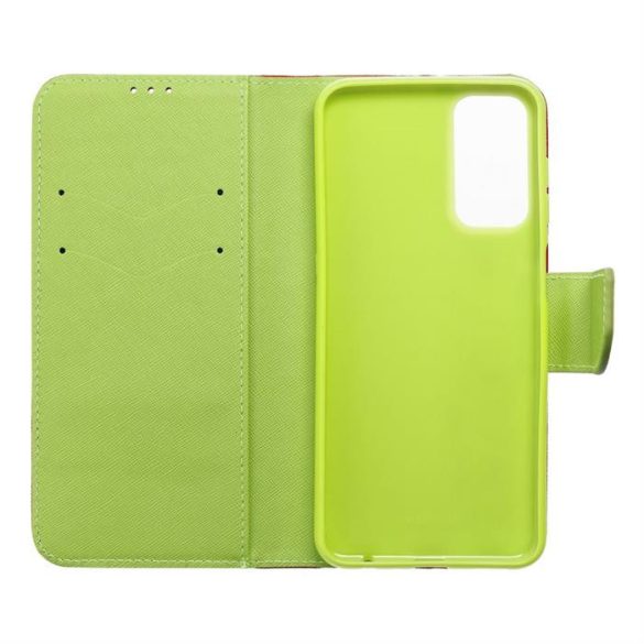 Fancy Book case SAMSUNG M13 4G piros / lime tok