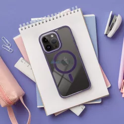   Színes Edge Mag Cover tok Magsafe kompatibilis iPhone 15 PRO MAX mélylila lila