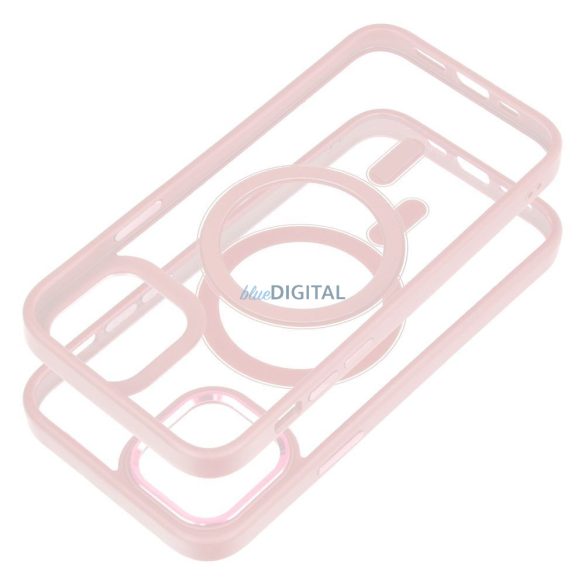 Color Edge Mag Cover tok Magsafe kompatibilis iPhone 12 / 12 PRO rózsaszínű